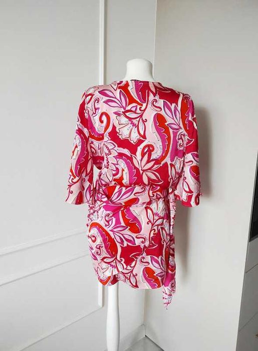 Sukienka mini kopertowa ala kimono Zara M/L | classy elegance glam