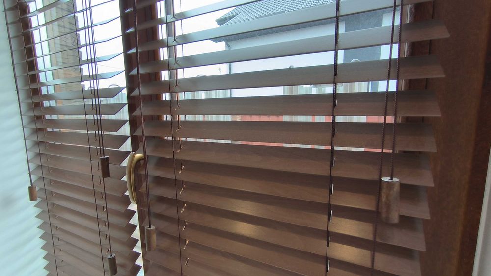 Жалюзі дерев'яні, лісовий горіх/cedar, ШхВ 593х1210 мм, ламель 50мм