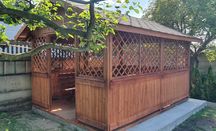 Altana drewniana 4x3 m zabudowana Altanka ogrodowa Taras Wiata Pergola