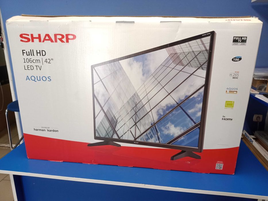 HIT LED TV 42 Sharp Full HD 3xHDMI DVB-T2 Nowy OKAZJA!