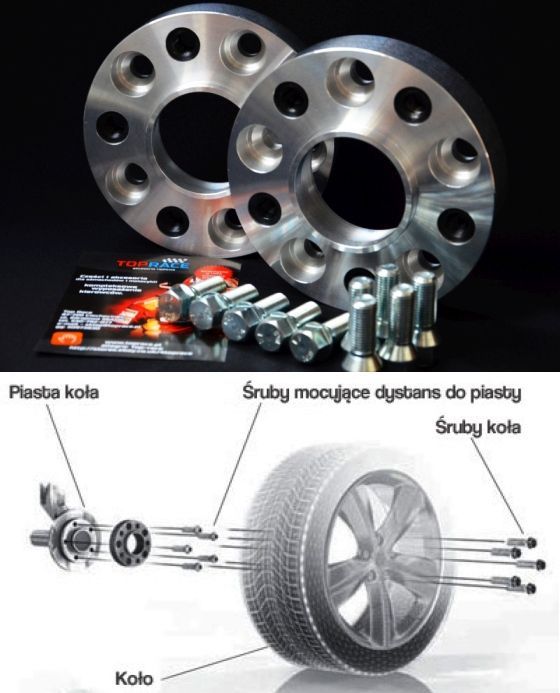 DYSTANSE DO KÓŁ 5x112 +śruby Audi A4 A6 A8 Vw Seat Skoda NOWE! sklep!