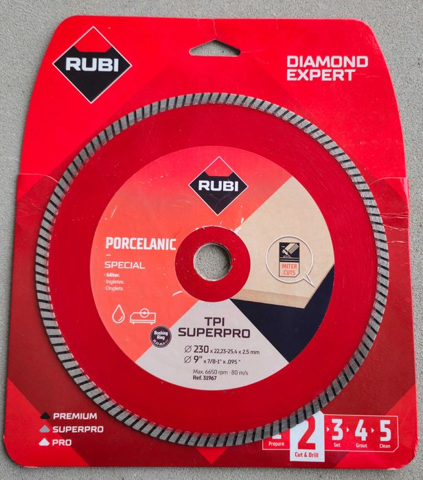 Tarcza diamentowa do ukosowania RUBI - glazura, gres, marmur, klinkier