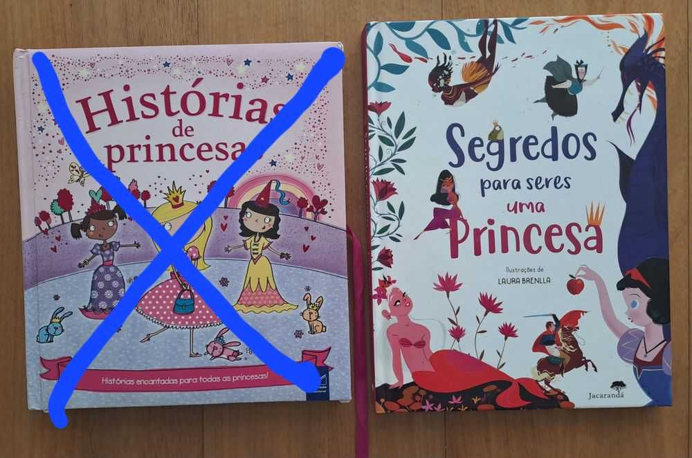 Livros infantis de princesas como novos