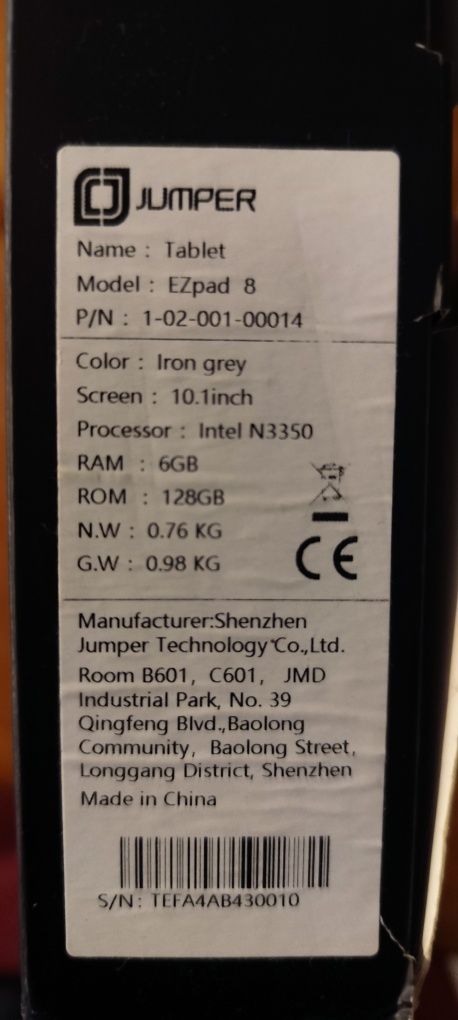 Portátil Jumper EZPad touchscreen