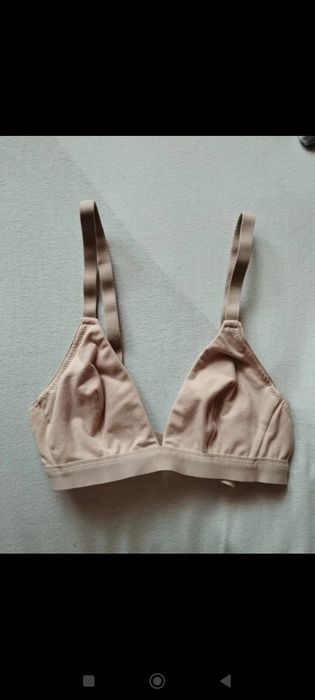 Biustonosz skrojone bawełna gots slow fashion beżowy trójkątny XS