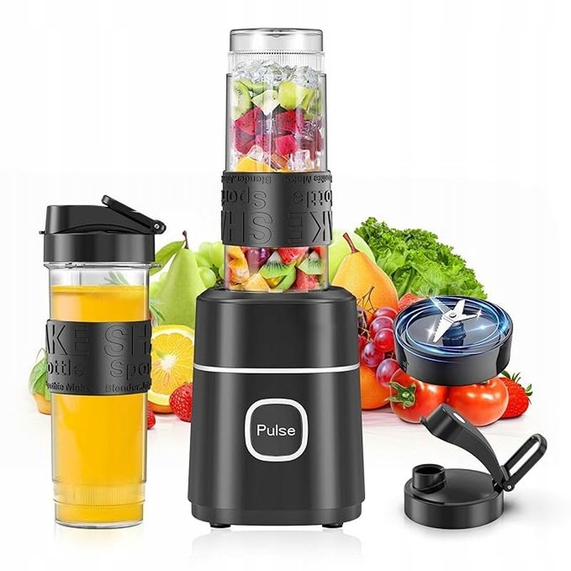 Blender Ftsmtk, przenośny blender do koktajli z 2 kubkami o poj. 570 m