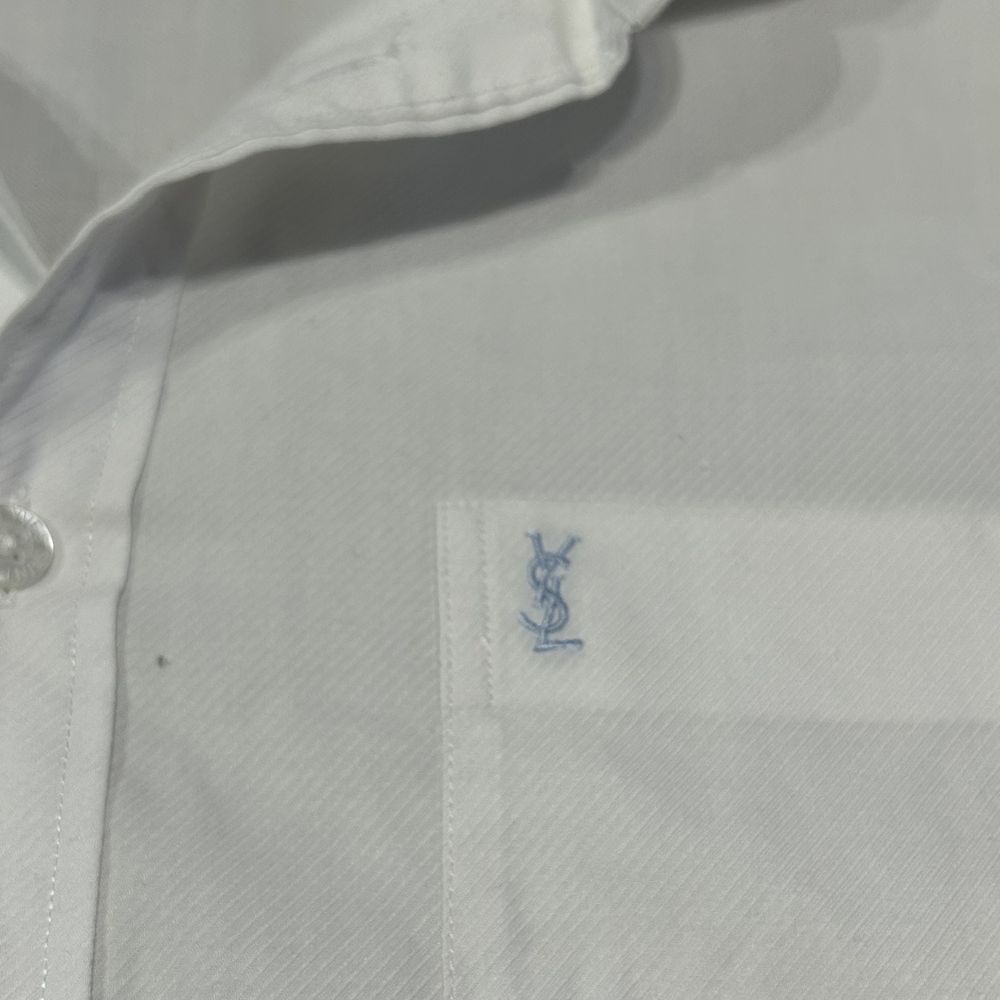 Koszula YSL Yves Saint Laurent z krótkim ręlawem mini logo haft pocket