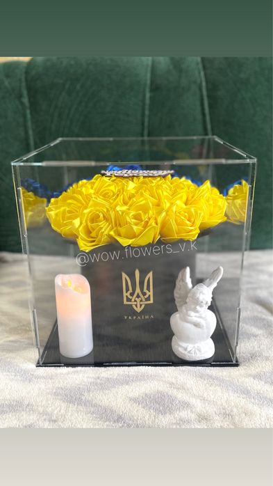 Букети з атласних стрічок для Героїв України