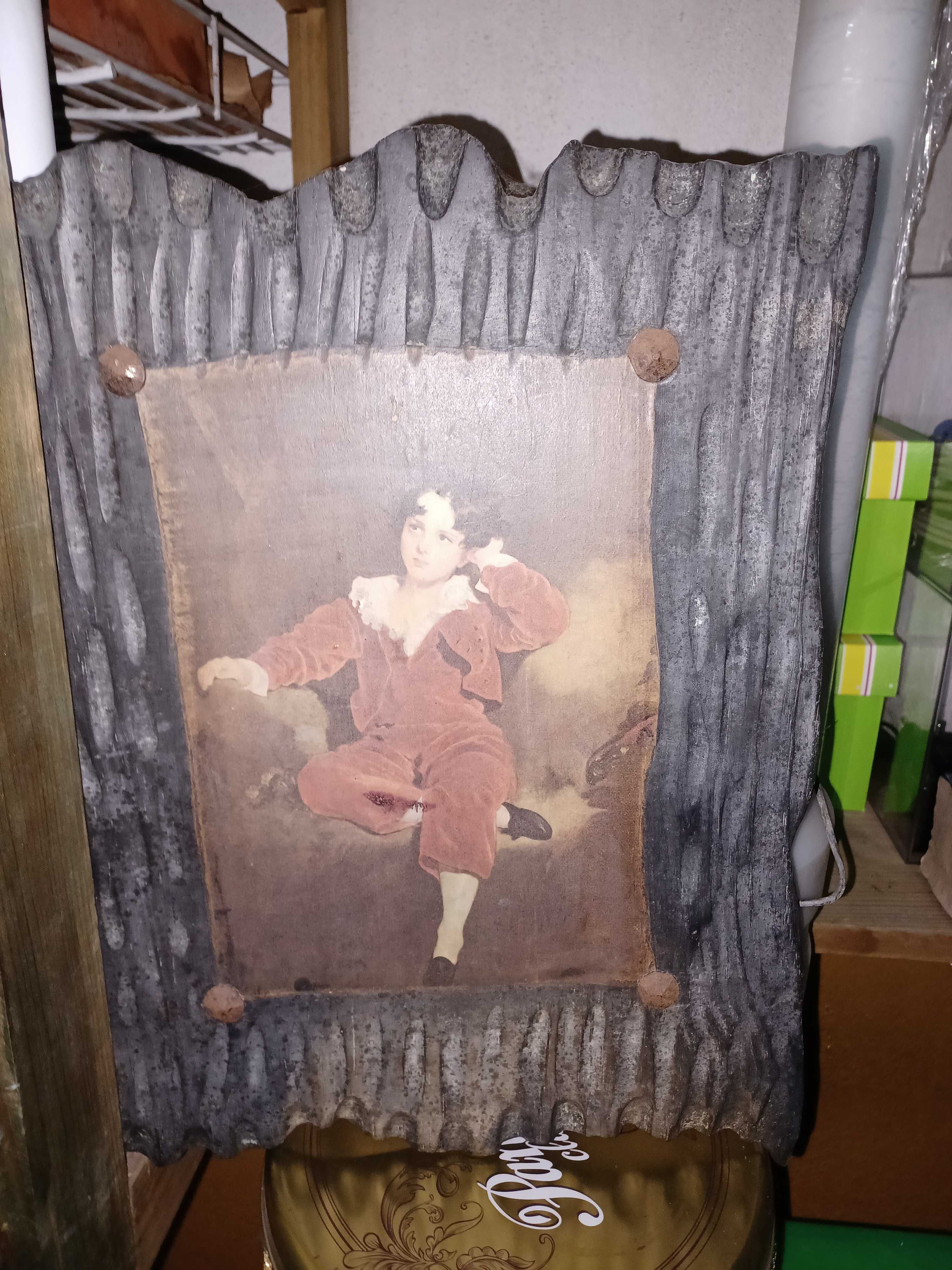 Quadro antigo madeira preta