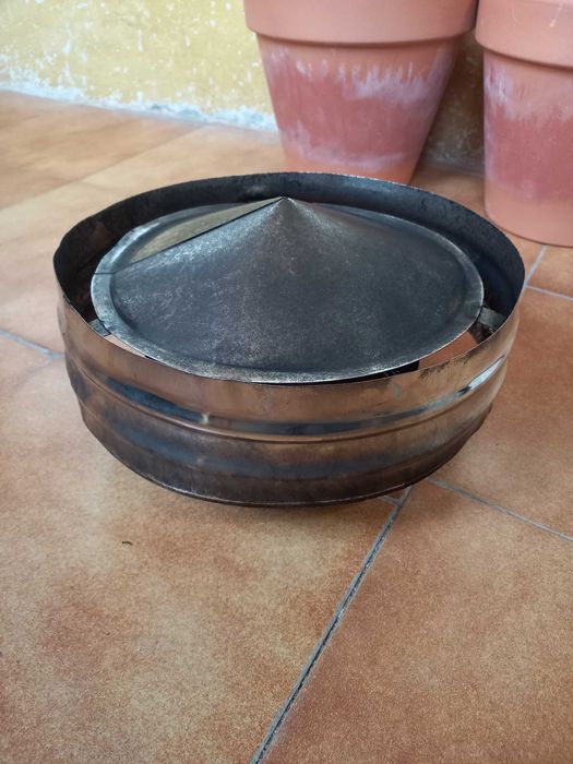 Chapéu com aba inox D200 chaminé