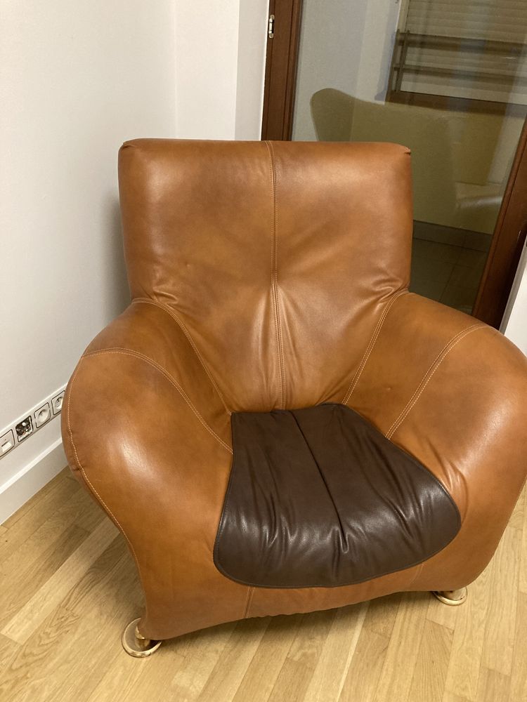 Sofa i fotel - skora naturalna