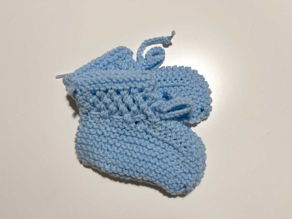 Botinhas Tricot Bebé Azuis