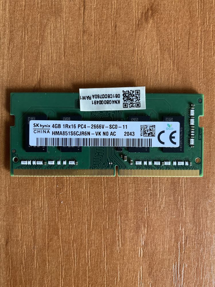 Пам'ять SK hynix 4 GB SO-DIMM DDR4 2666 MHz (HMA851S6CJR6N-VK)