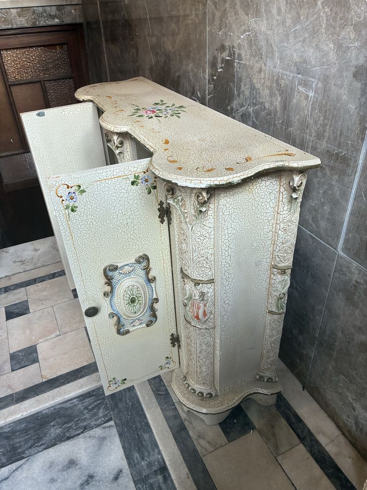 Mobilia de entrada/quarto rústica de madeira com espelho
