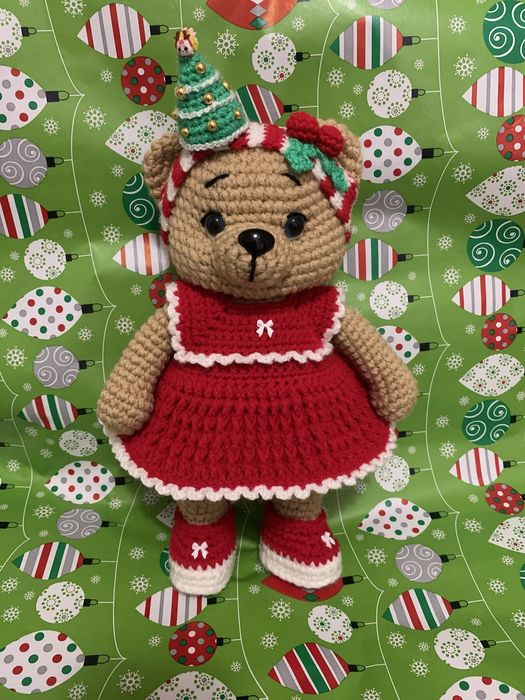 В’язане різдвяне ведмежатко Ріта