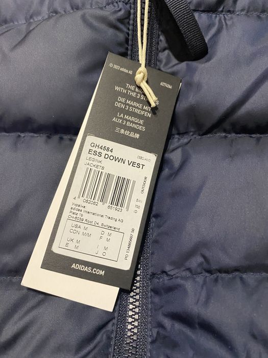 Пухова жилетка Adidas безрукавка Оригінал new жилет темно-синя адідас