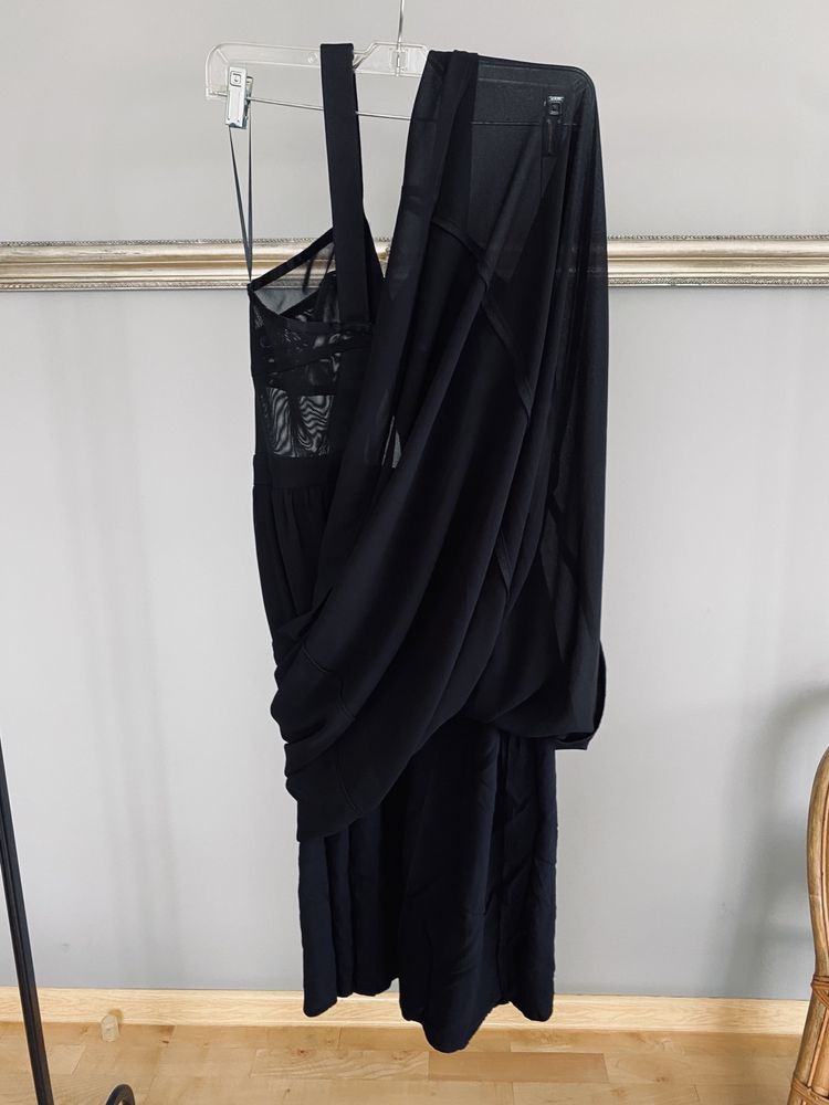 Sukienka wieczorowa Sylwester czarna maxi 34/36 XS/S wesele