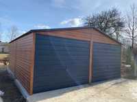 Garaż blaszany 6x5m drewnopodobny nowoczesne garaże blaszane PRODUCENT