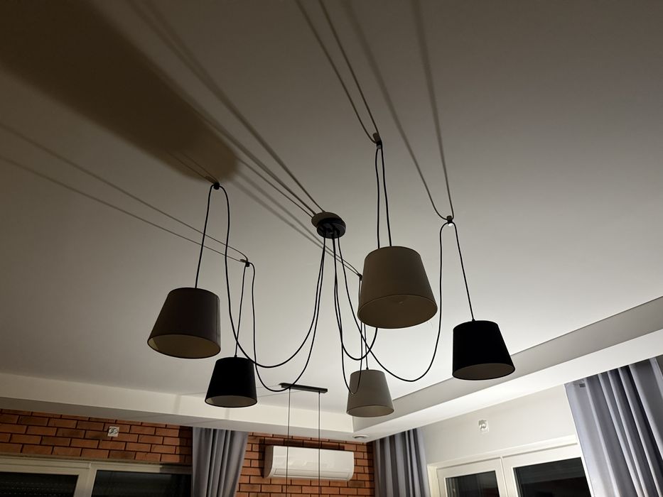 Lampa sufitowa/żyrandol pająk zamsz