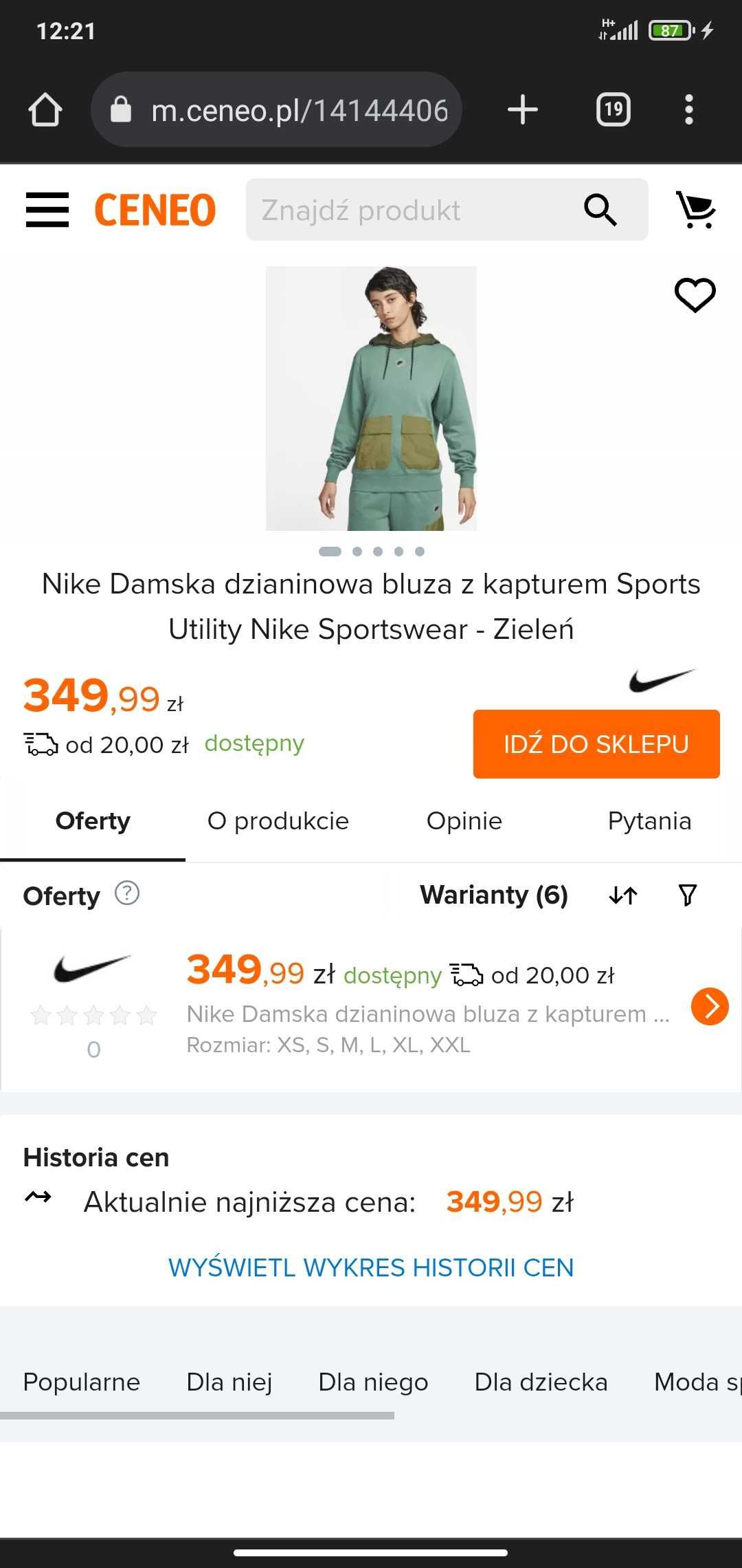 Nike Damska dzianinowa bluza z kapturem Sports Utility Nike Sportswear