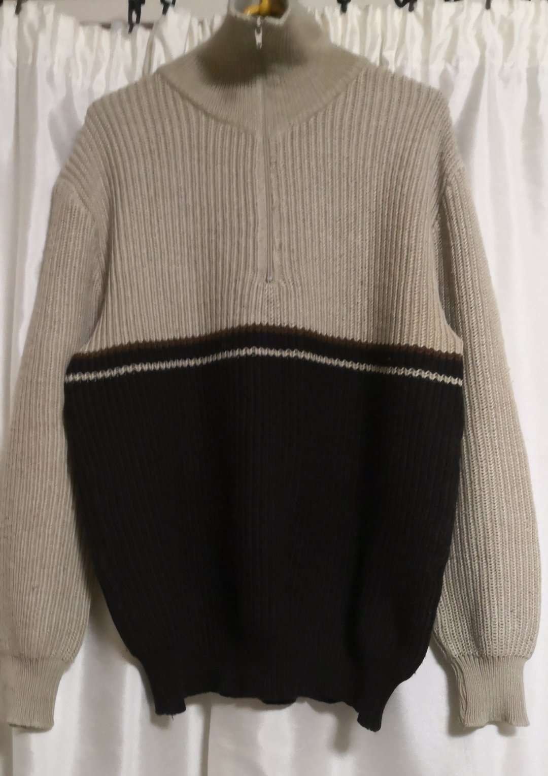 Dzianinowy golf sweter retro męski duży vintage bluza XL z Niemiec