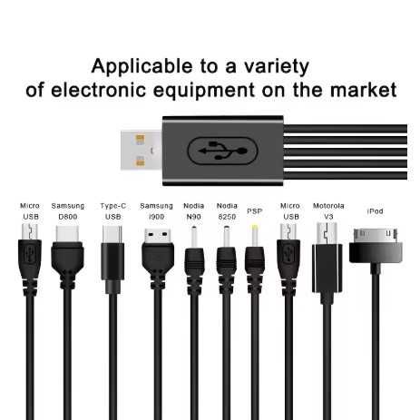 10 w 1. Uniwersalny kabel USB do ładowarki telefonu komórkowego.