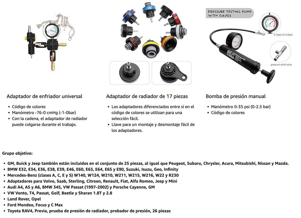 Kit de drenagem e enchimento (purgar) do sistema de refrigeração  NOVO