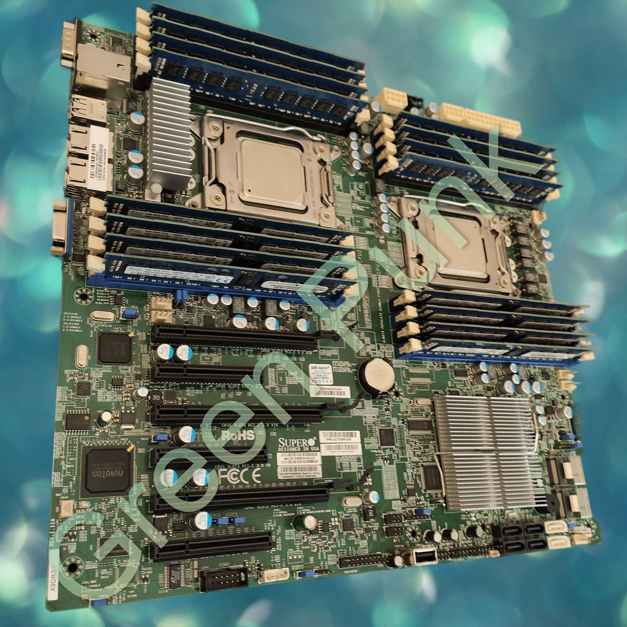 Комплект Матплата Supermicro X9DR3-F + DDR3 64Gb + 2x Xeon 2620