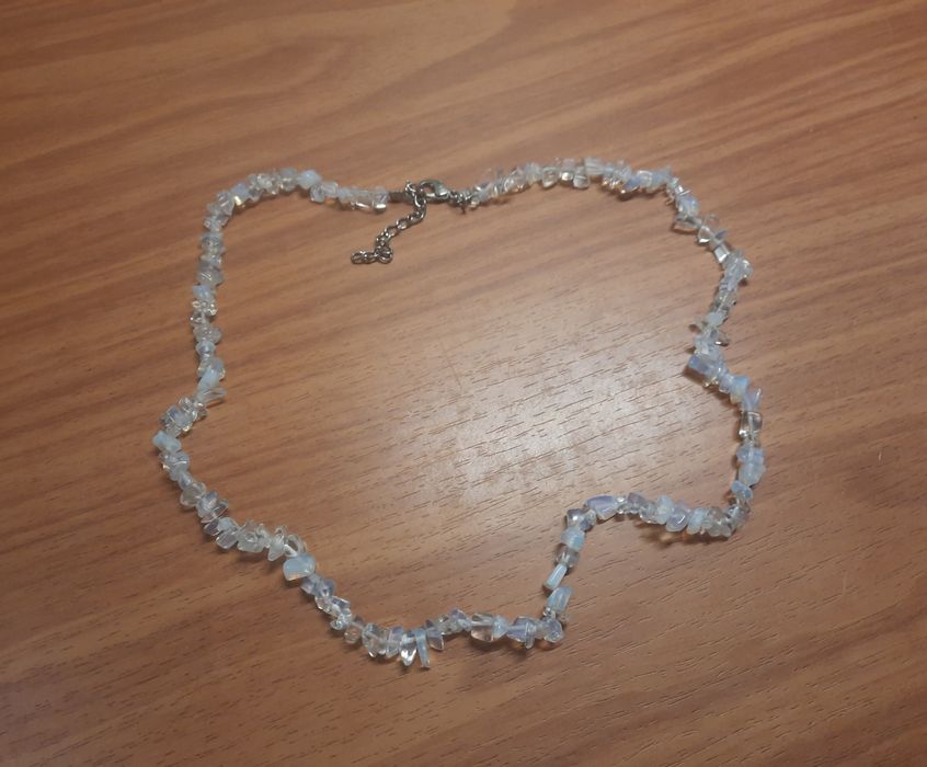 Naszyjnik kryształ górski+opal talizman