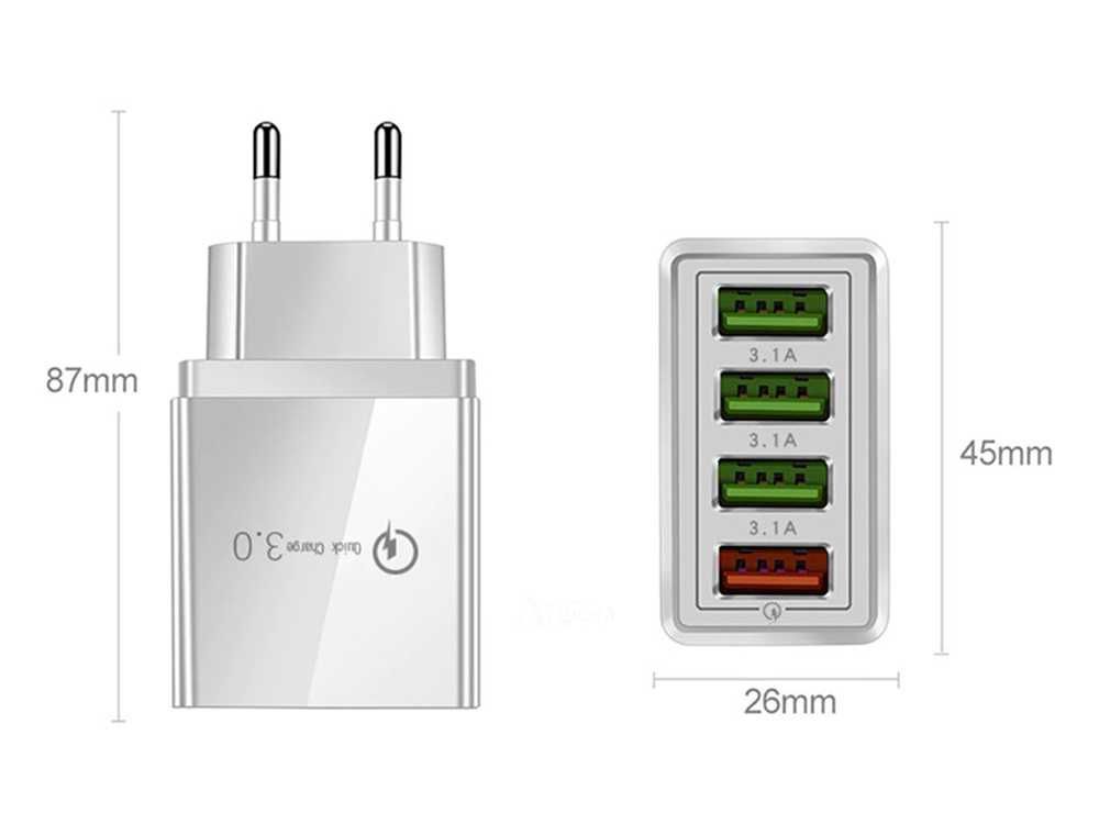 ŁADOWARKA SIECIOWA Szybka 4xUSB Quick CHARGE 3.0 Dobra Jakość. Super