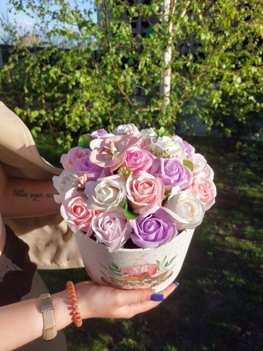 Букет з мильних квітів  | Пасха  | Мильні троянди | Подарунок