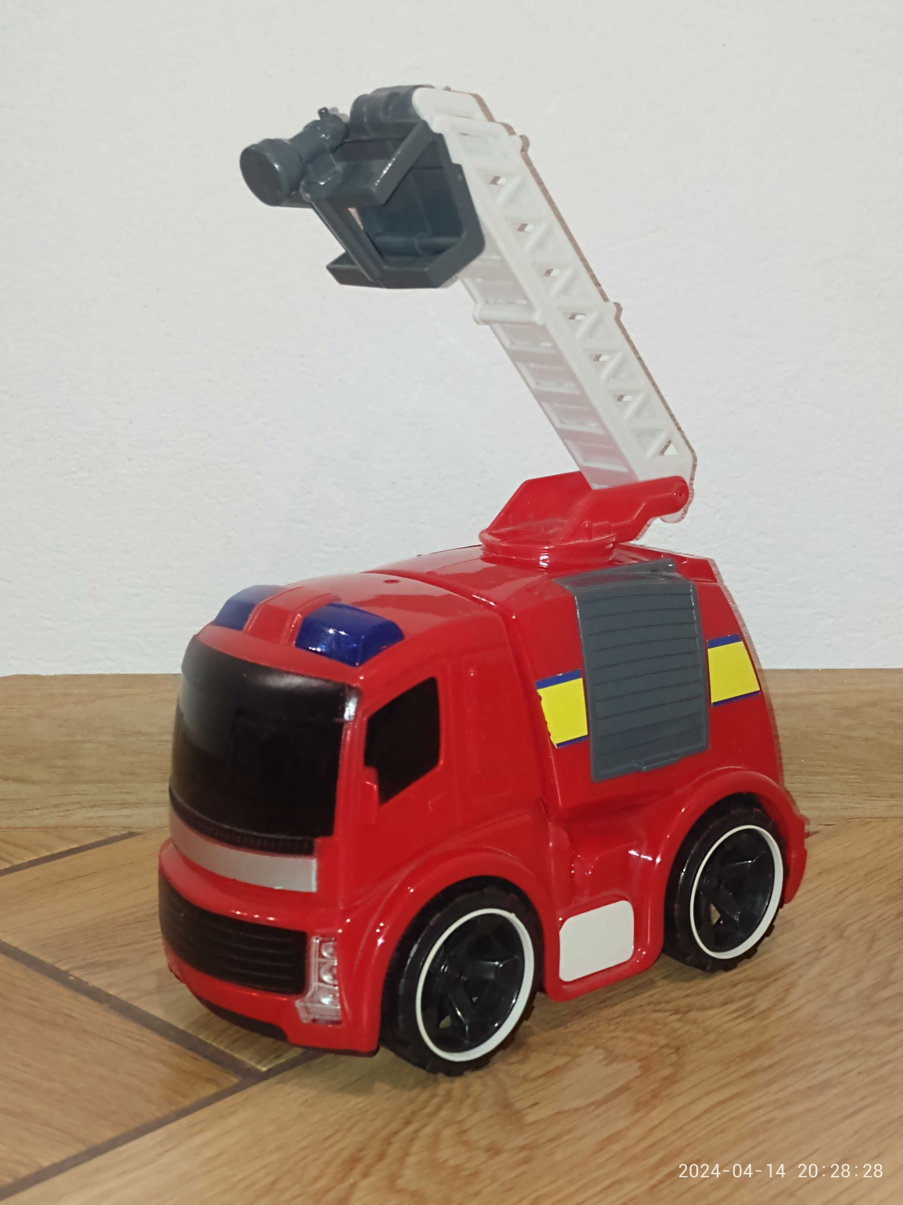 3 zabawki dla chłopca (straż pożarna, helikopter, koparka)