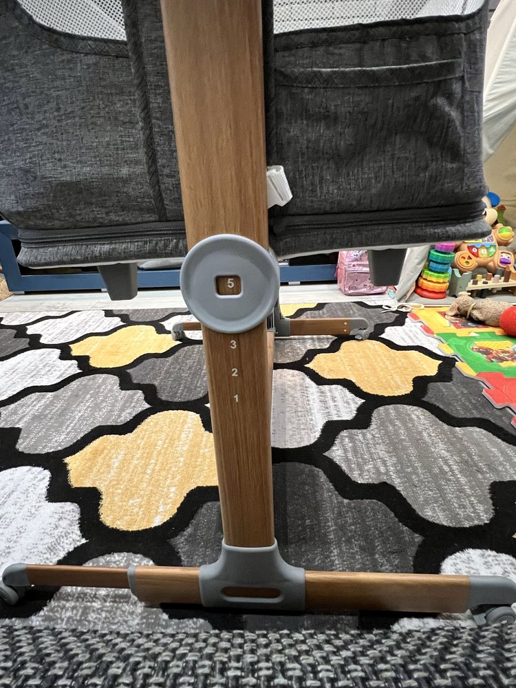 MoMi SMART BED 4w1 - ŁÓŻECZKO DOSTAWNE - materac, pojemnik - szare