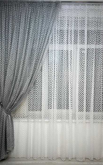 Тренд! Тюль ромб жакард турецька гардины фіранки шторы