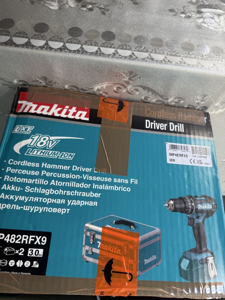 Makita DHP482RF3J 18V – Wkrętarko-wiertarka udarowa – Zestaw