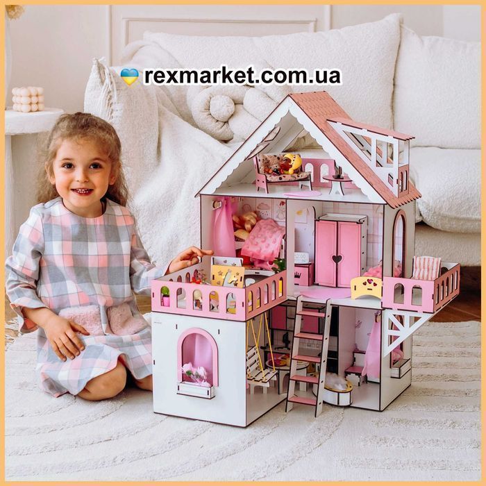 Ляльковий дім 61см міні котедж Кукольный дом Мебель кукла ЛОЛ lol