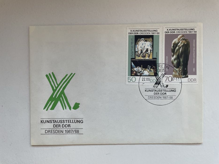 Koperta DDR Ersttagsbrief 1987 – X Kunstausstellung Dresden