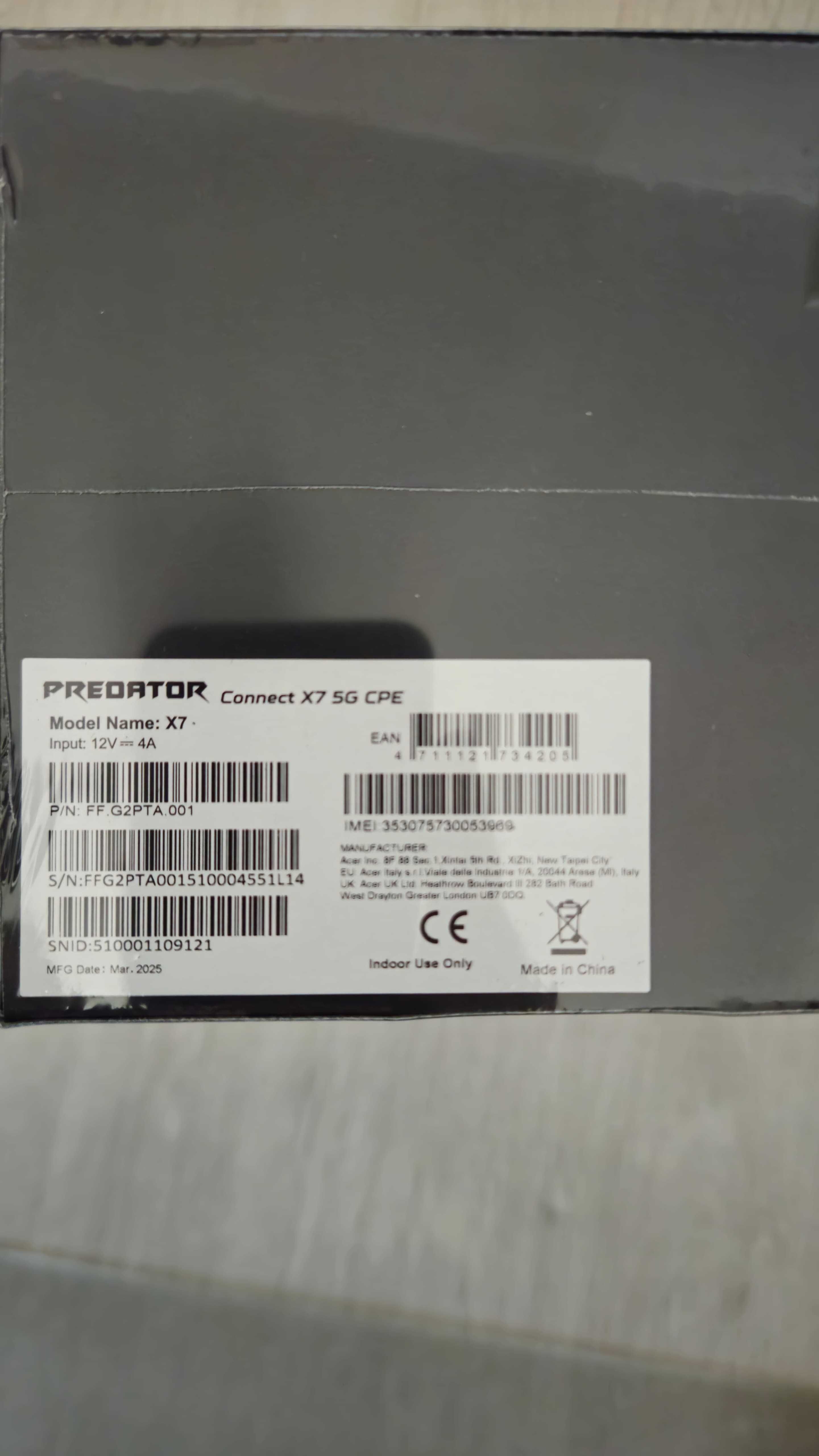 Router stacjonarny Acer Predator Connect X7 5G CPE nowy zaplombowany