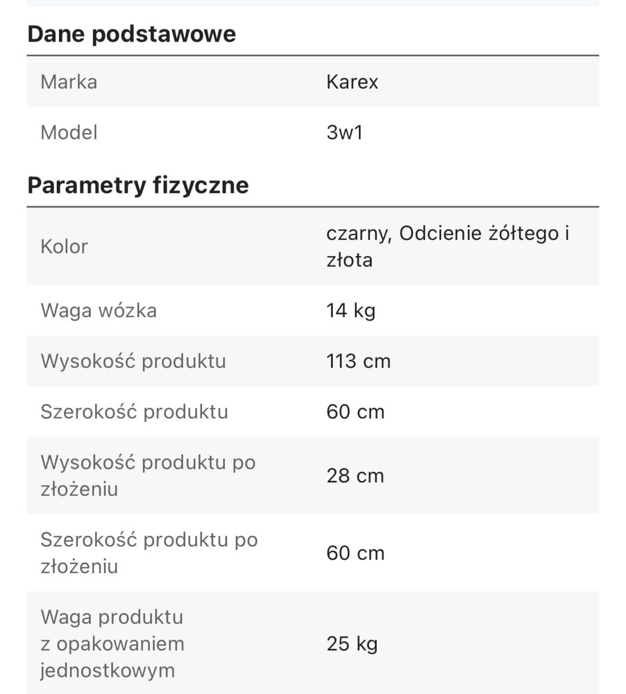 Wózek 3w1 Karex