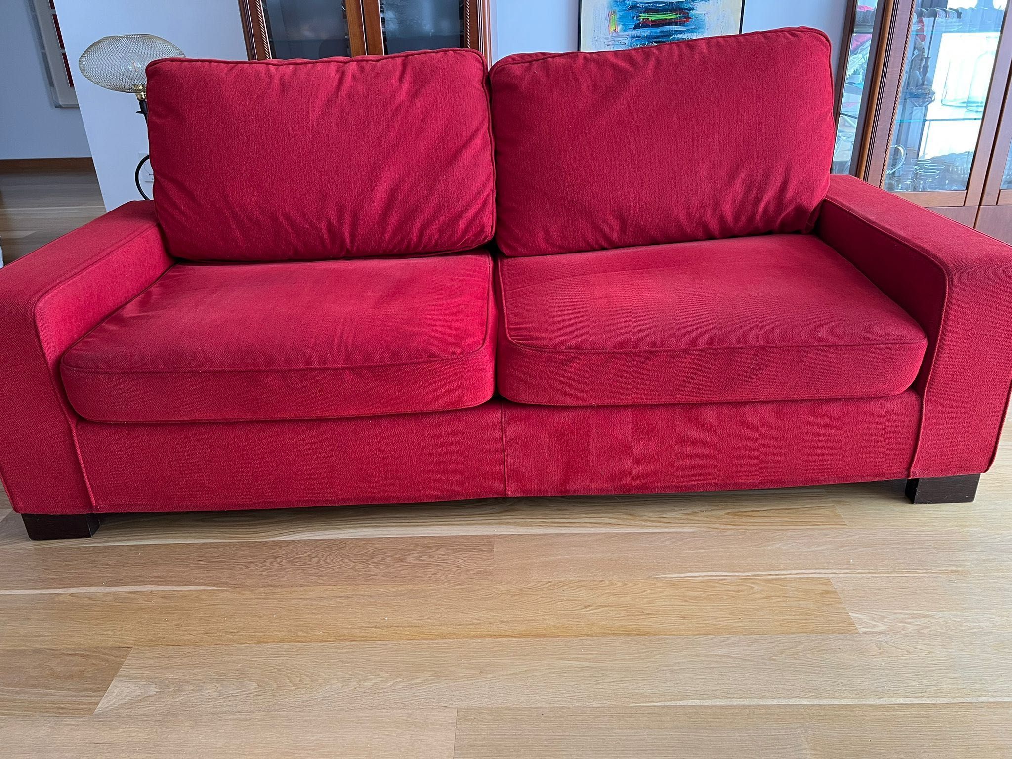 Sofá Induflex Vermelho 3 lugares Novo