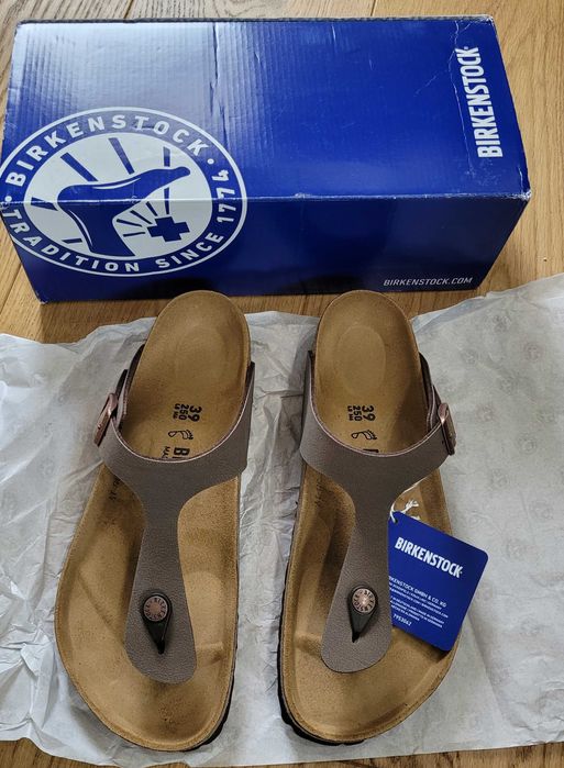 Klapki/japonki Birkenstock Gizeh BS, kolor mocca, rozmiar 39 - NOWE