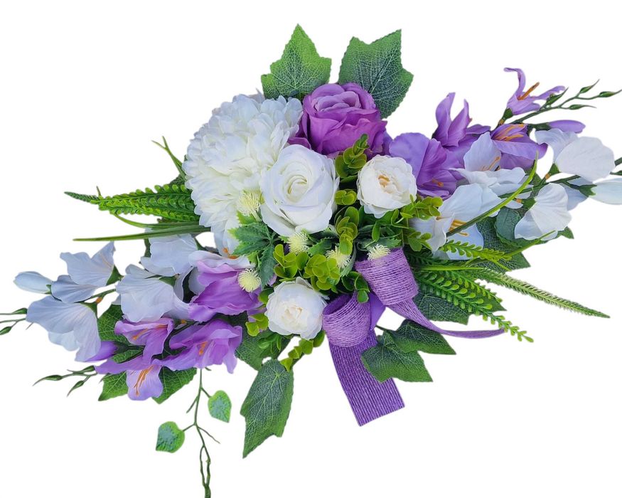 Kompozycja kwiatowa na grób cmentarz stroik ikebana Z149