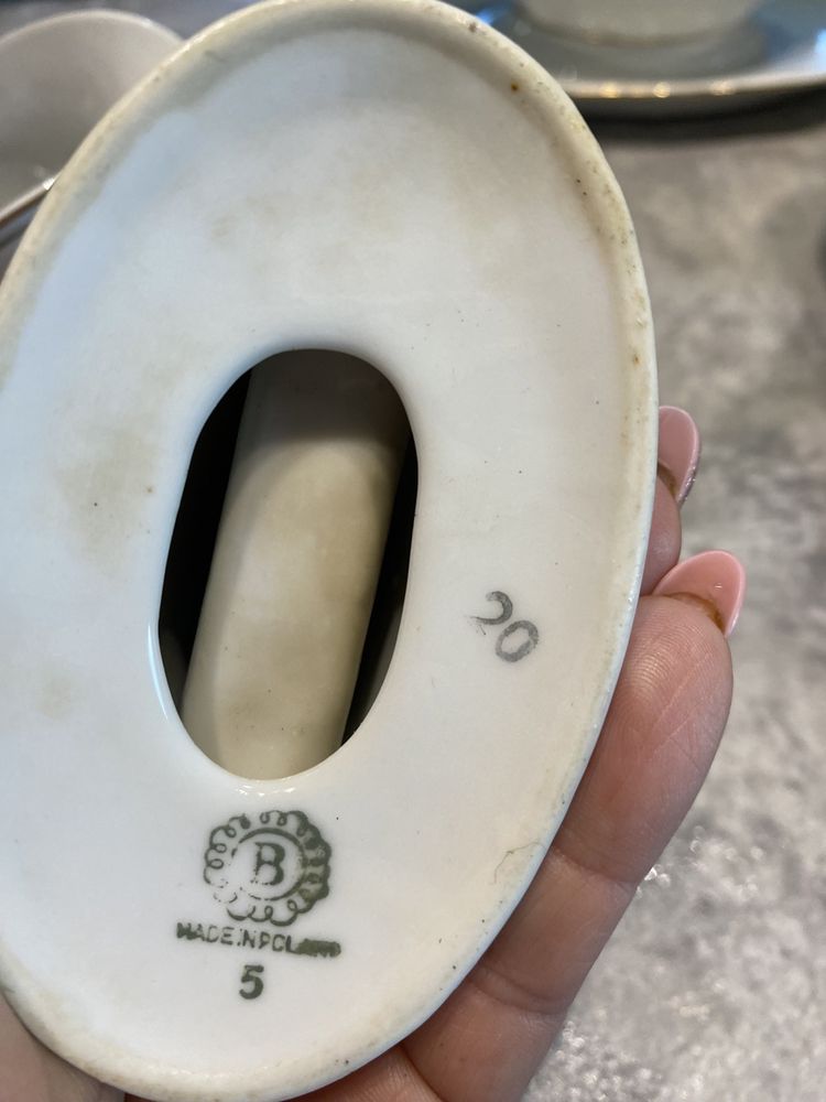 Sosierka 3 szti serwetnik porcelana Bogucice