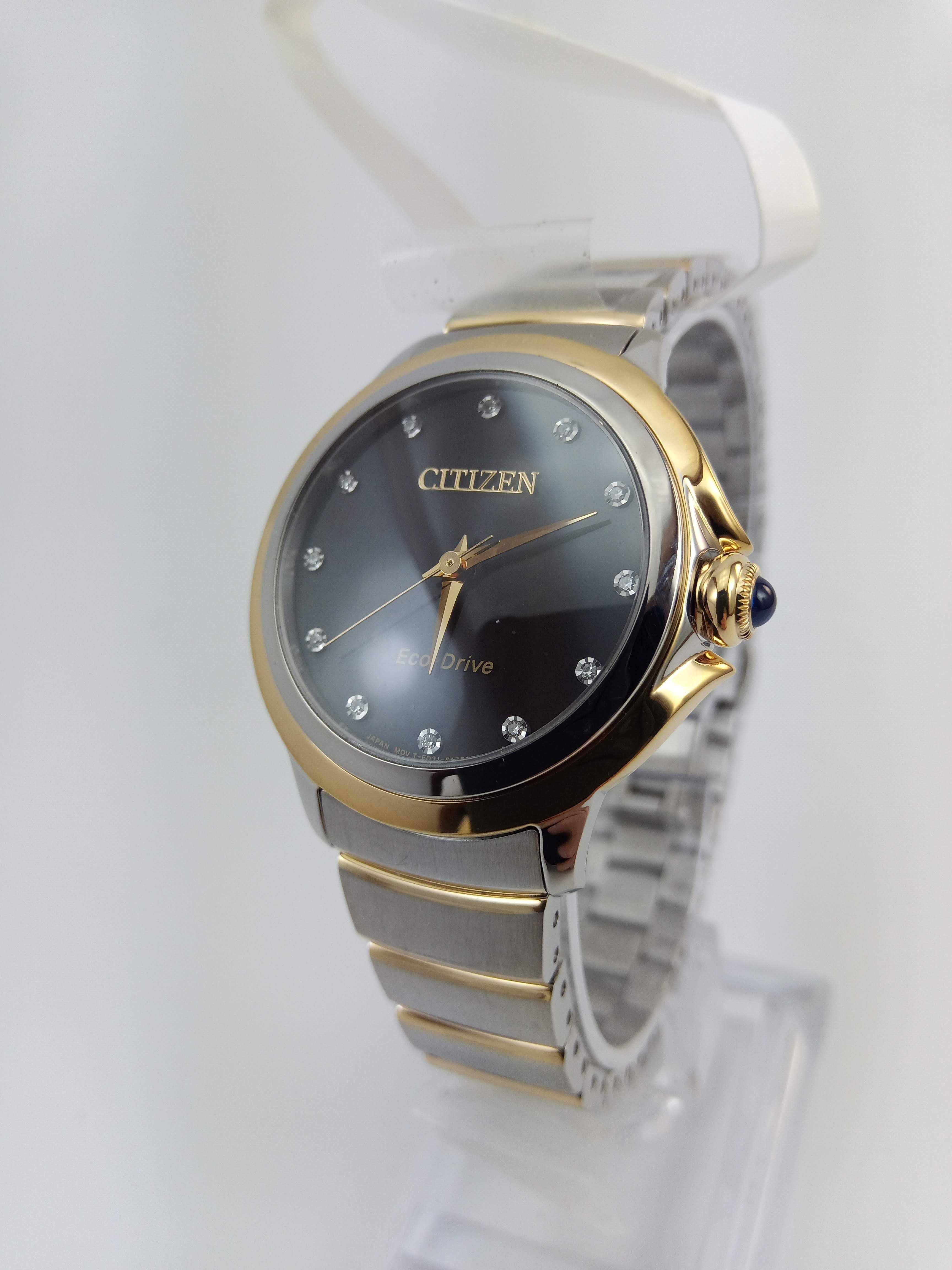 Женские часы с 12 бриллиантами Citizen Diamond EM0954-50E сапфир