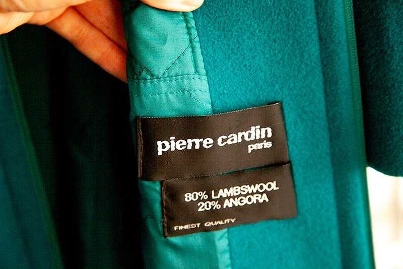 Pierre Cardin Paris turkusowy płaszcz zimowy jedyny!