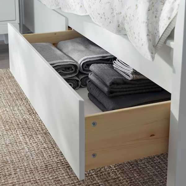 Łóżko Ikea IDANÄS Rama łóżka z szufladami 140x200  Nowe w karto Idanas