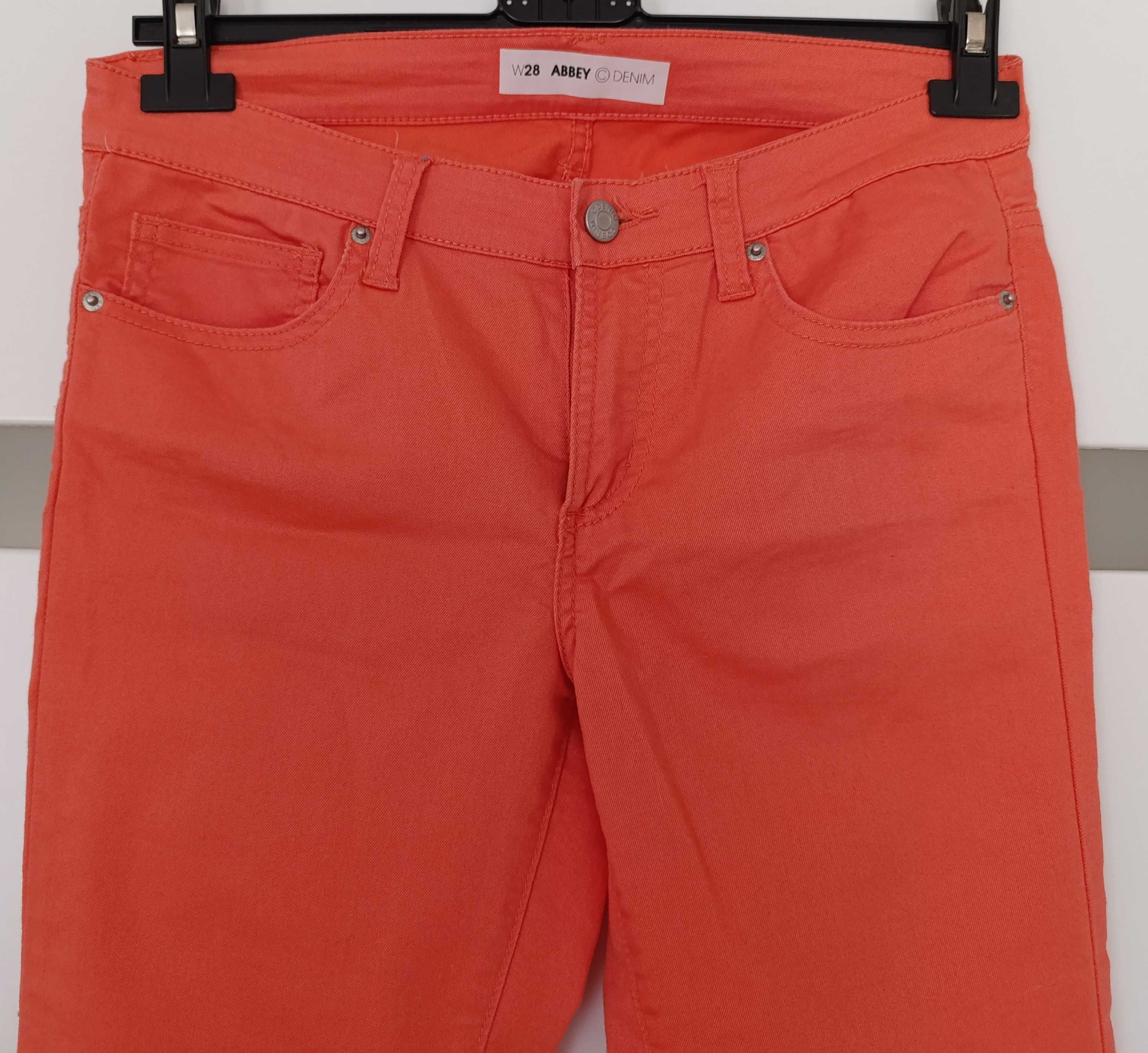 Spodnie CUBUS łososioy denim slim fit dopasowane S/M 38