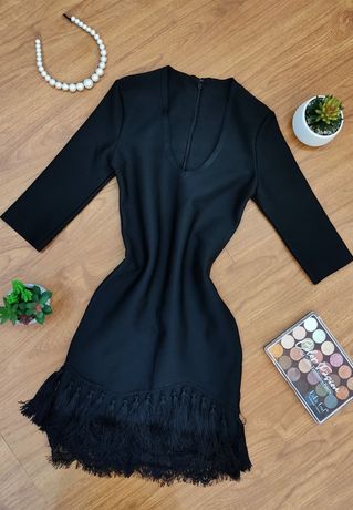 Маленькое чёрное бандажное платье 42 размер
