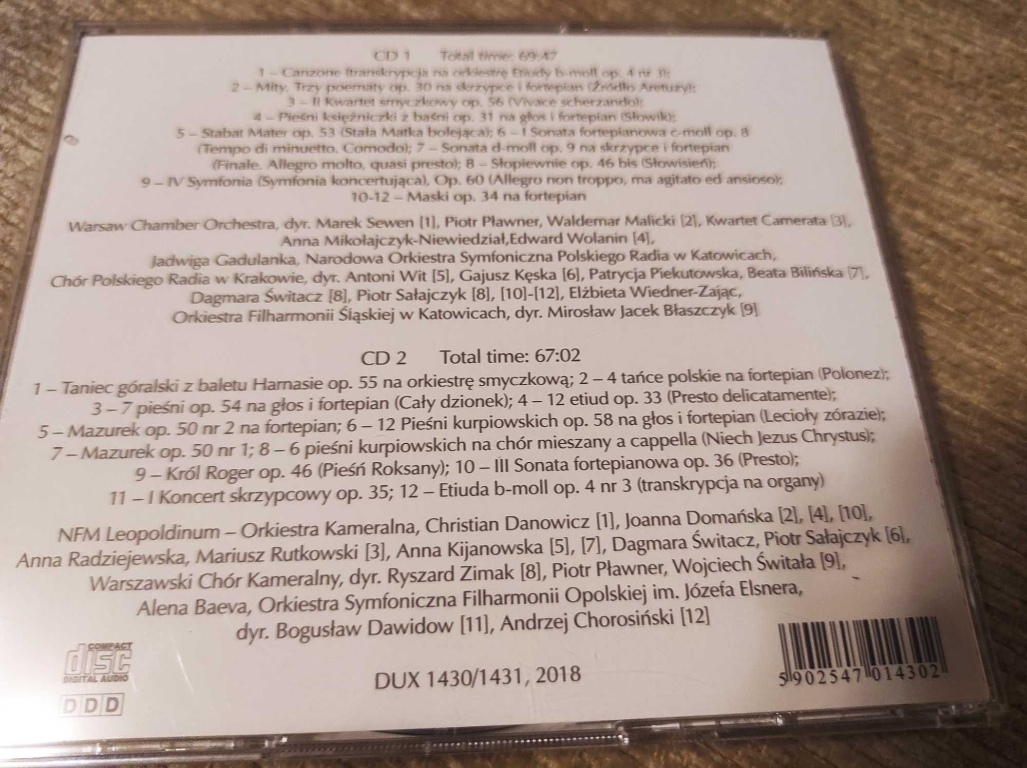 Płyta CD X2, Szymanowski, To, co najpiękniejsze.