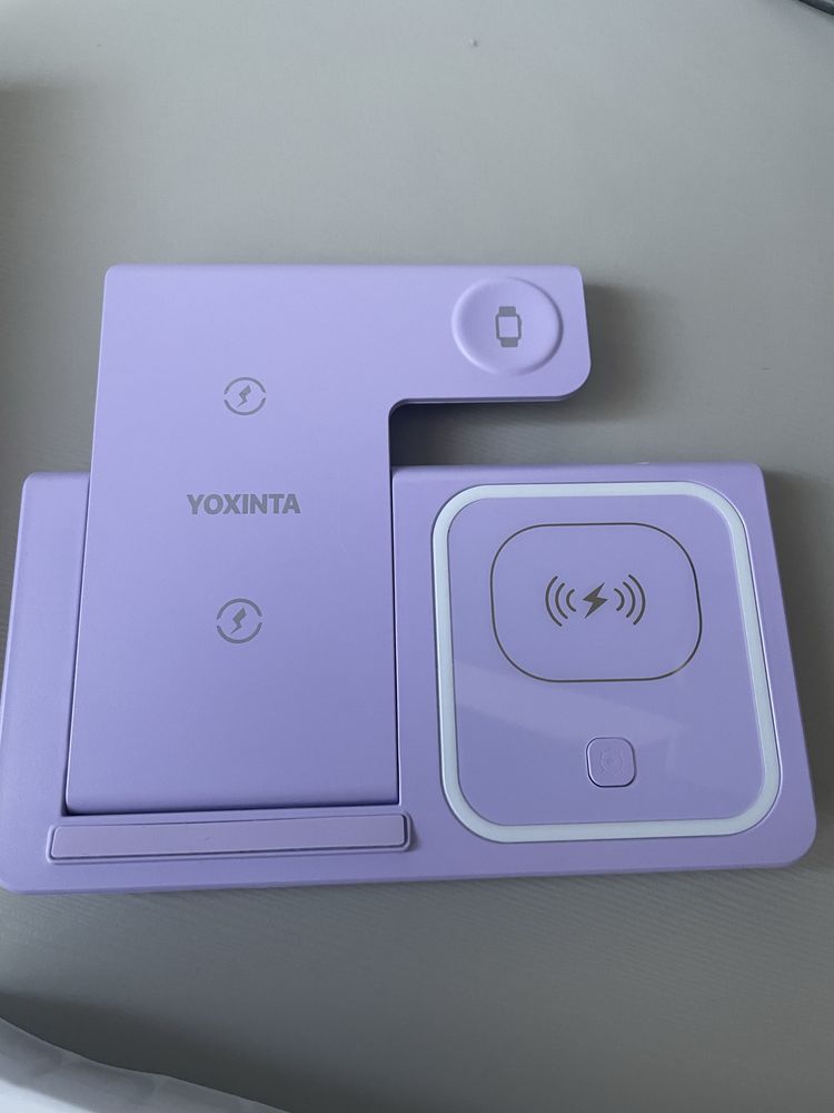 Okazja nowa stacja ładująca 3w1 yoxinta fioletowa